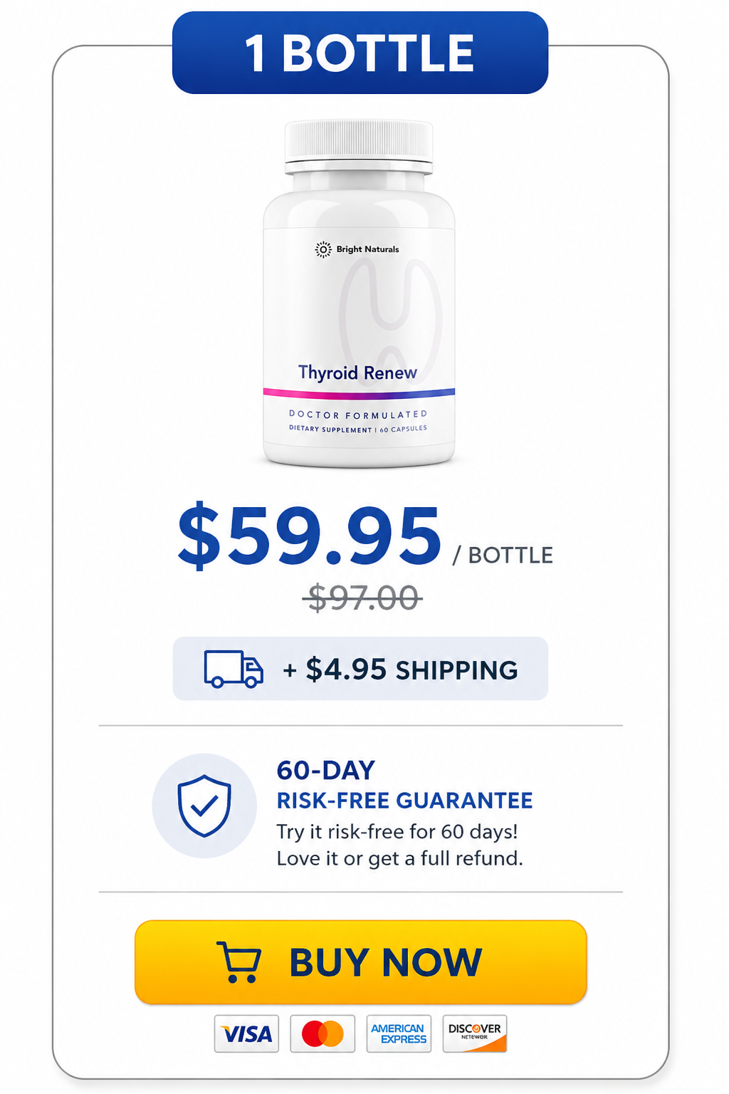 1 Bottle pricing option — $59.95 per bottle